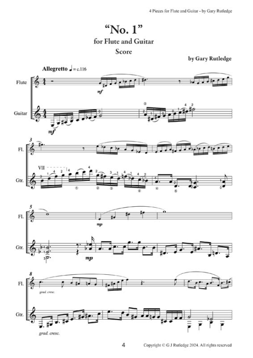 04-4 Pieces for Flute and Guitar-plus Piano accompaniment 4