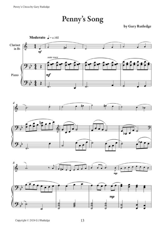 07-Pennys Circus for Clarinet and Piano 13