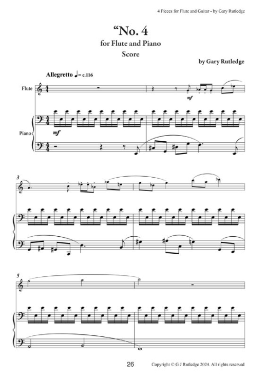 11-4 Pieces for Flute and Guitar-plus Piano accompaniment 26