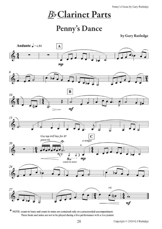 12-Pennys Circus for Clarinet and Piano 28