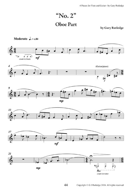 15-4 Pieces for Flute and Guitar-plus Piano accompaniment 44