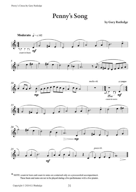 15-Pennys Circus for Clarinet and Piano 31